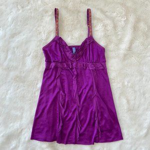 Free People Purple Ruffle Tank Top